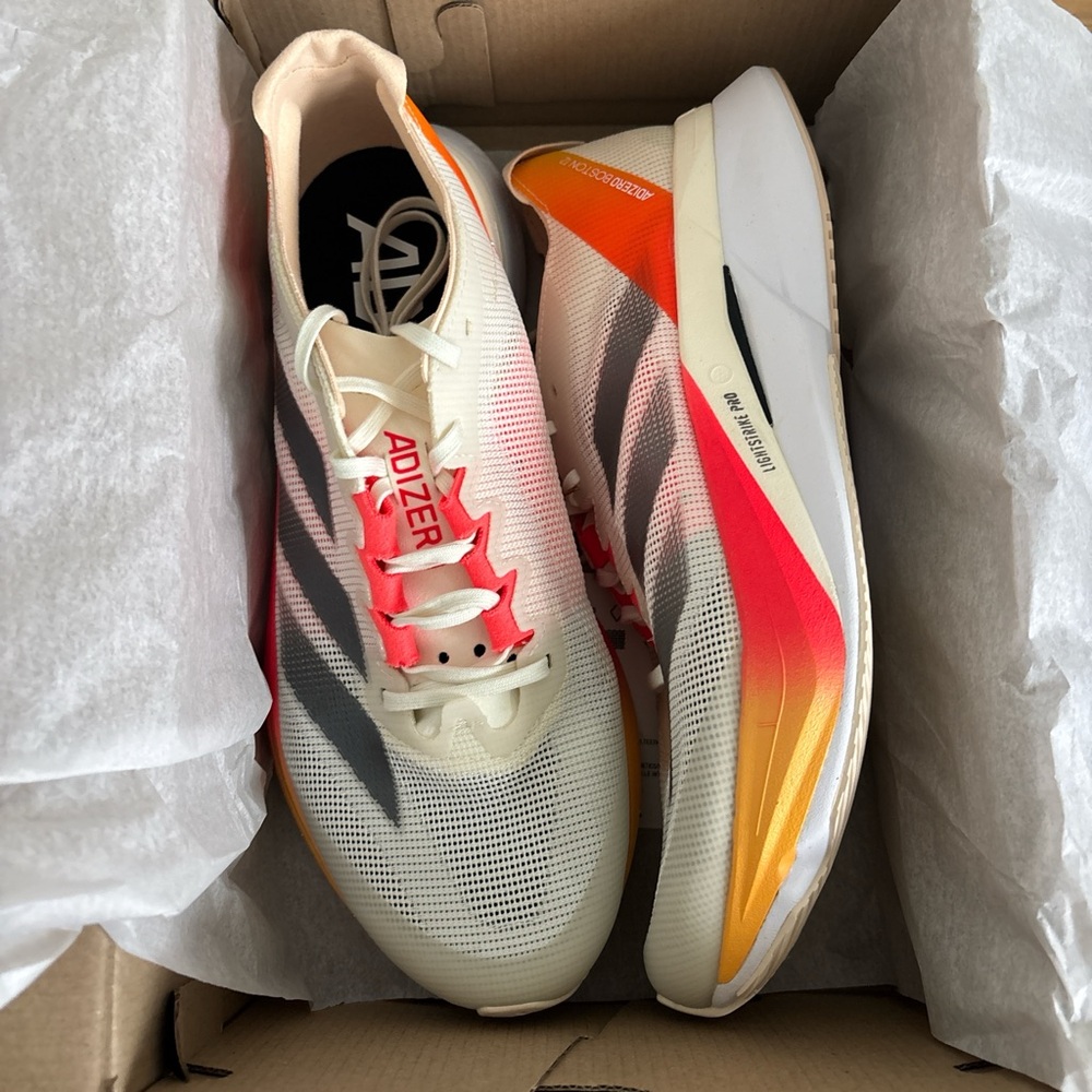 Adidas Adizero Boston Shoes - Cream and Pink